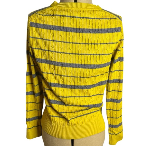 Tommy Hilfiger Women’s yellow & gray cable knit long sleeve top - Picture 6 of 9